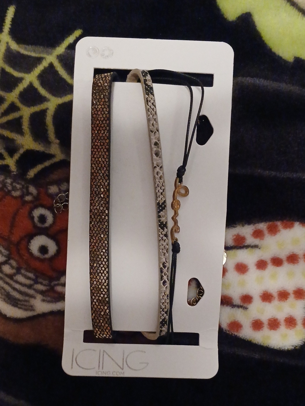 Icing Layered Metallic Snake-Print Choker Set in Gold and Silver